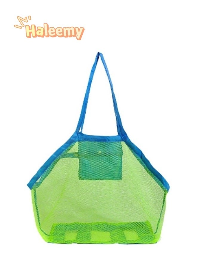 Outdoor Child Kids Beach Bag Carry Beach Treasures Toys Pouch Tote Mesh Storage 17.99x17.99x12.01inch