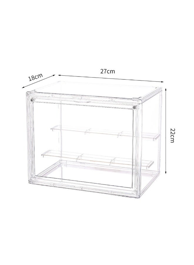 Acrylic Display Case, Clear Stackable Storage Box with 2 Tier Removable Ladder Shelves for Handbag, Purse, Cosmetics, Dustproof Protection Showcase for Action Figures, Toys, Collectibles, 898 (Clear)  - Image 2