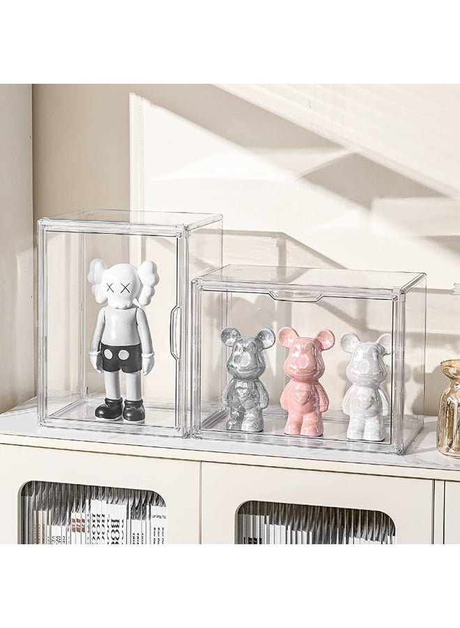 Acrylic Display Case, Clear Stackable Storage Box with 2 Tier Removable Ladder Shelves for Handbag, Purse, Cosmetics, Dustproof Protection Showcase for Action Figures, Toys, Collectibles, 898 (Clear)  - Image 4