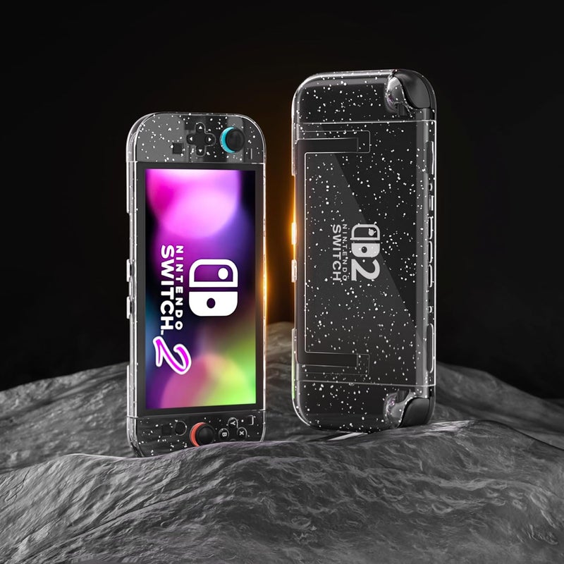 FANPL Dockable Clear Case for Nintendo Switch 2 (2025), Protective Cover for Switch 2 and Joy Con Controller - Strong and Durable, Not Easy to Fall Off (Glitter) - Image 2