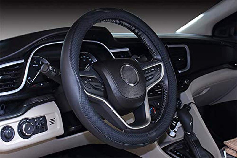 Mayco Bell Universal Standard Size Steering Wheel Cover Anti-Slip,Safety,Soft,Breathable,Durable,Full Surround,Comfortable Grip Microfiber Leather (14.5-15 inch,Black) - Image 2