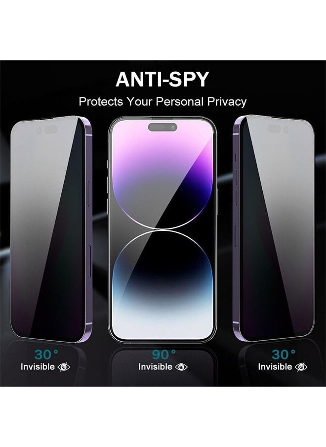 Ocean 2 Pack Privacy Matte Tempered Glass Compatible with iPhone 15 Pro Max Anti-Glare Anti-Spy Screen Protector Film Suit for iPhone 15 Pro Max 6.7 inch Full Coverage Anti-Peeping 9H Hardness  - Image 4