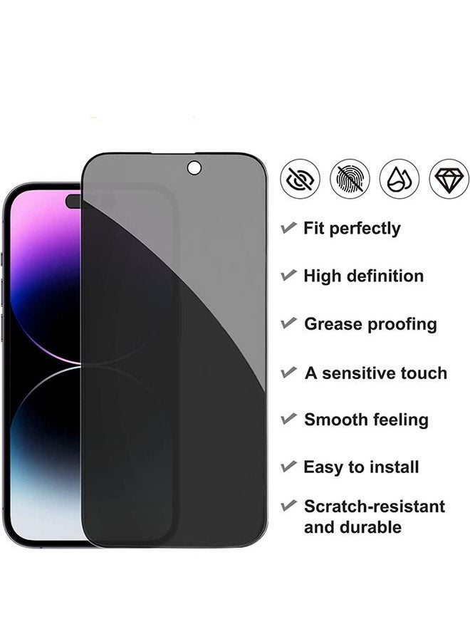 Ocean 2 Pack Privacy Matte Tempered Glass Compatible with iPhone 15 Pro Max Anti-Glare Anti-Spy Screen Protector Film Suit for iPhone 15 Pro Max 6.7 inch Full Coverage Anti-Peeping 9H Hardness  - Image 2
