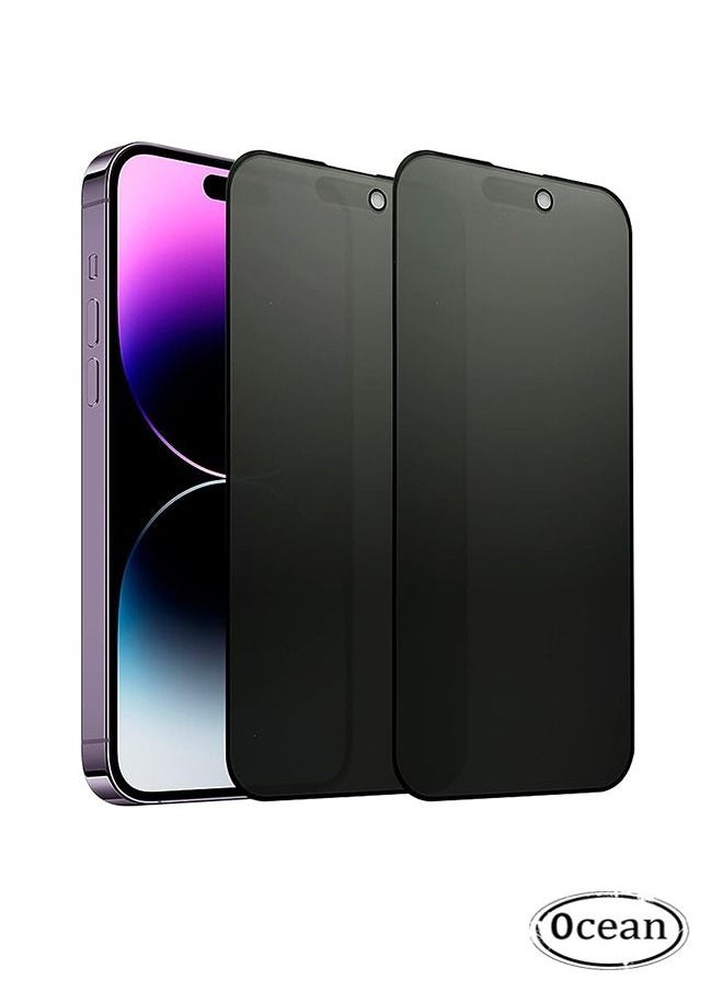 Ocean 2 Pack Privacy Matte Tempered Glass Compatible with iPhone 15 Pro Max Anti-Glare Anti-Spy Screen Protector Film Suit for iPhone 15 Pro Max 6.7 inch Full Coverage Anti-Peeping 9H Hardness  - Image 1