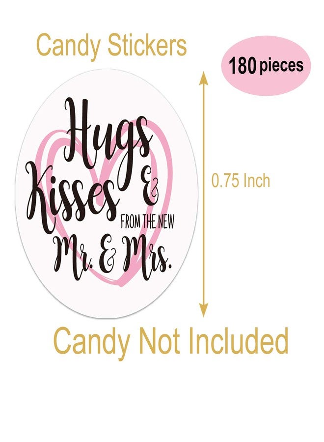 Mr.Mug 180 Chocolate Drop Labels Stickers-Hugs Kisses from The New Mr. & Mrs. Wedding Stickers for Weddings, Bridal Shower Engagement Party, Wedding Party Favors Decor. - Image 4