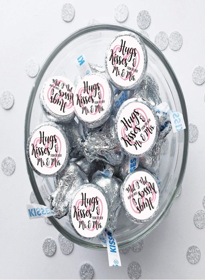 Mr.Mug 180 Chocolate Drop Labels Stickers-Hugs Kisses from The New Mr. & Mrs. Wedding Stickers for Weddings, Bridal Shower Engagement Party, Wedding Party Favors Decor. - Image 3