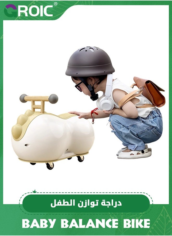 GROIC Baby Balance Bike with Helmet and Backpack, Baby Peanut Twist Car, Cute Ride On Car Toys Swing Wiggle Car with 4 Universal Wheels, Toddler Balance Bicycle Sliding Car Gift for 1-3 Years Old  - Image 1