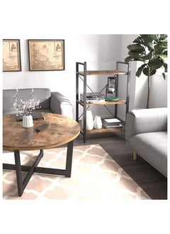 AGD Coffee Corner Table for Display and Storage, 3 Shelf Wood Side Table with Metal Frame Meets All Your Needs - Brown/Black  - Image 3