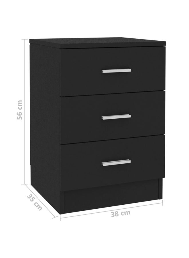 فيداكسل خزانة سرير جانبية أسود 38×35×56 سم خشب مضغوط 800452 - Image 5