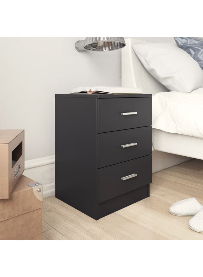 فيداكسل خزانة سرير جانبية أسود 38×35×56 سم خشب مضغوط 800452 - Image 2