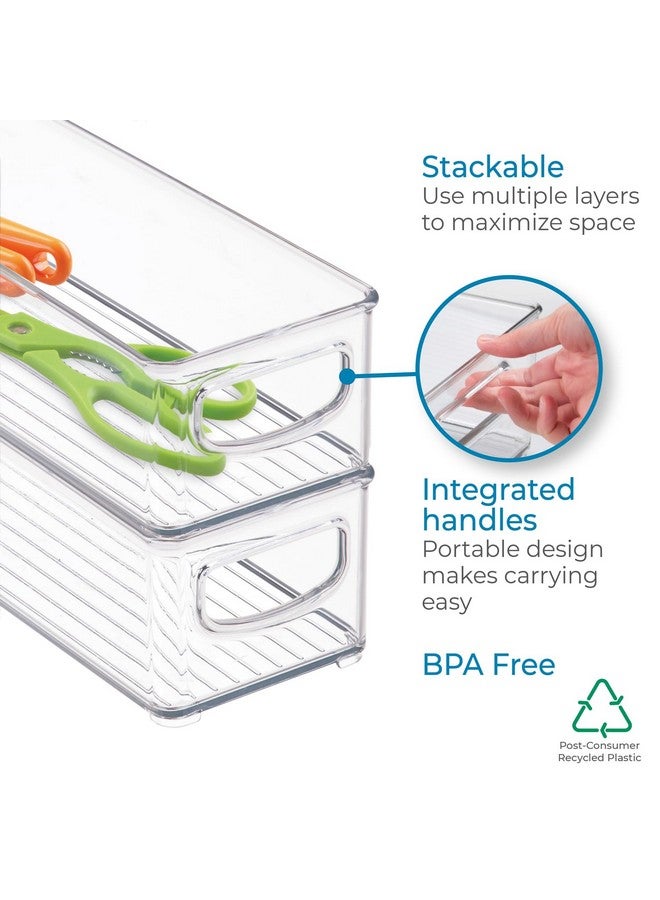 InterDesign IDesign BPA-Free Plastic Pantry and Kitchen Storage, Freezer and Fridge Organizer Bin with Easy Grip Handles - 16" x 4" x 3", Clear - Image 5