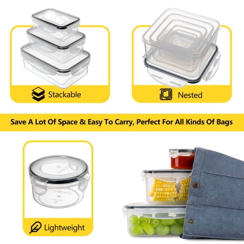 JSCARES 52 PCS Food Storage Containers Set with Airtight Lids (26 Lids &26 Containers) - BPA-Free Plastic Food Container for Kitchen Storage Organization, Salad Fruit Lunch Containers with Labels & Marker - Image 5