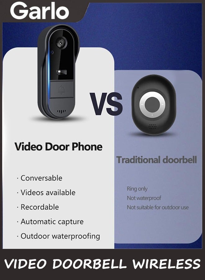 Garlo Video Doorbell Wireless Doorbell Camera 1080P with Screen,Two-Way Audio,170° Vision, 4.3''Screen, IPX65 Waterproof for Outdoor, Video Doorbell No Subscription, No APP, No WiFi - Image 2