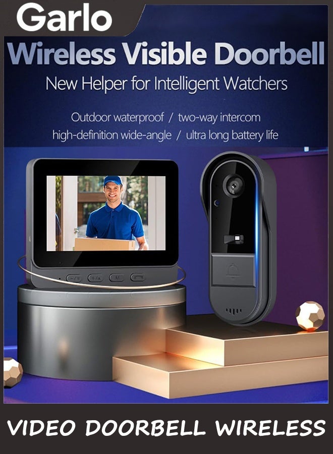 Garlo Video Doorbell Wireless Doorbell Camera 1080P with Screen,Two-Way Audio,170° Vision, 4.3''Screen, IPX65 Waterproof for Outdoor, Video Doorbell No Subscription, No APP, No WiFi - Image 5
