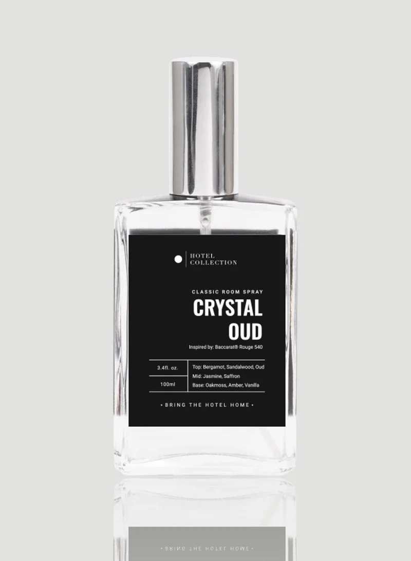 Hotel Collection Crystal Oud - Essential Oil Room Spray - Luxury Hotel Inspired Aromatherapy - Bergamot, Saffron, and Amber - Hypoallergenic - Air Freshener Spray - 100mL/3.5 FL Oz