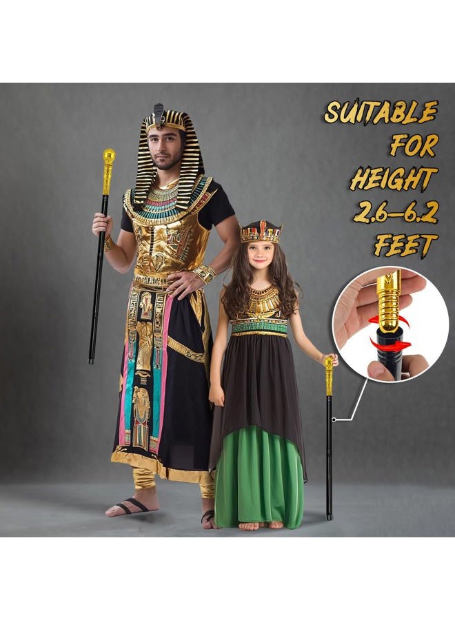 gagift world Costume Cane, 42" Metal Prop Stick with Antique Gold Plastic Handle Cosplay Accessories for Halloween Dress-up Party, Suit for All Ages (Gold) - Image 5