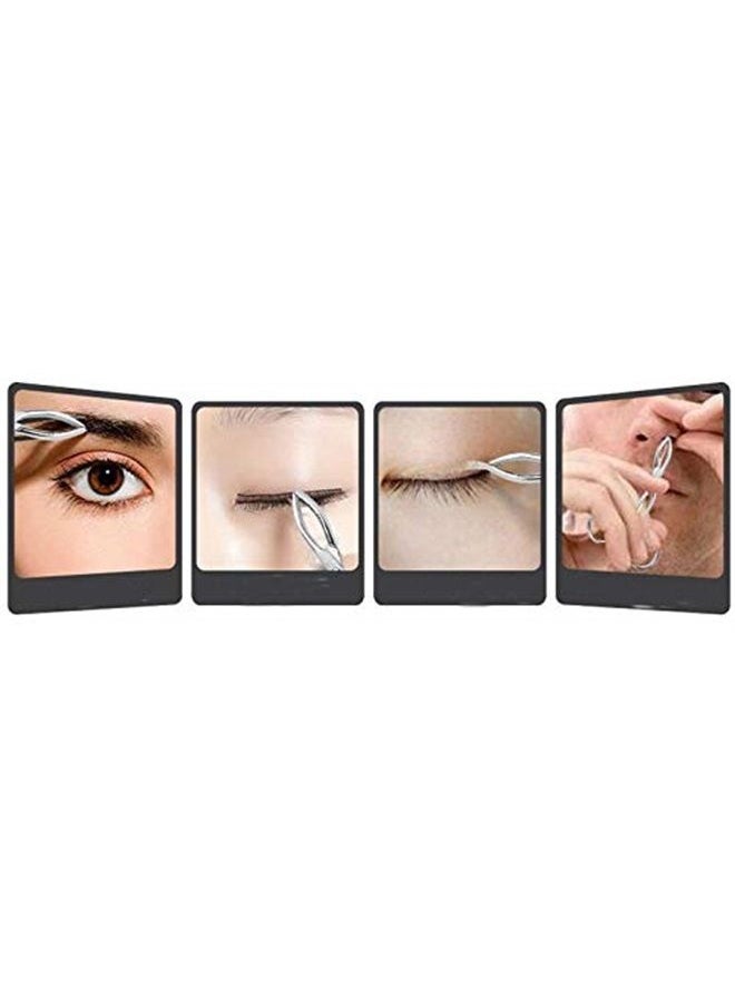 Happyupcity Stainless Steel Professional Eyebrow Tweezers with Scissor Handle Straight Tweezers Tip Personal Daily Beauty Care Tools Trimming Nose Hair Plucker Clip Nipper  - Image 5