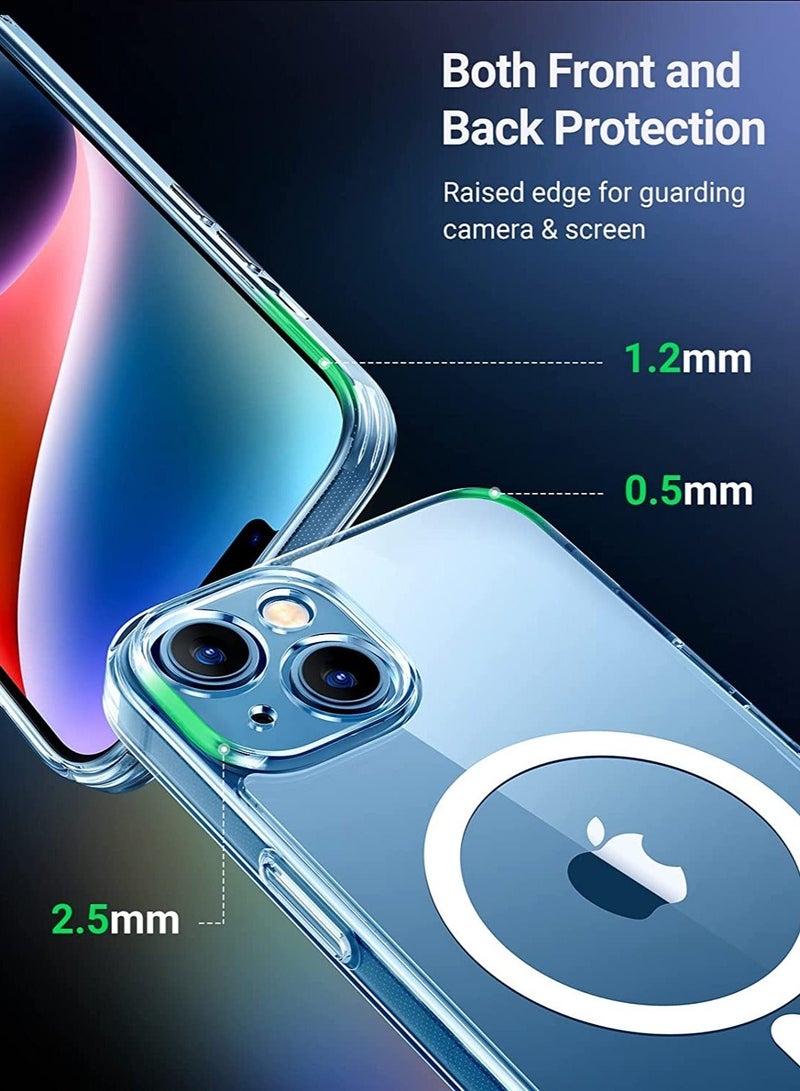 MUNTAQI iPhone 14 Plus Case with Magsafe Magnetic Wireless Charging Compatible Transparent Cover Clear - Image 3