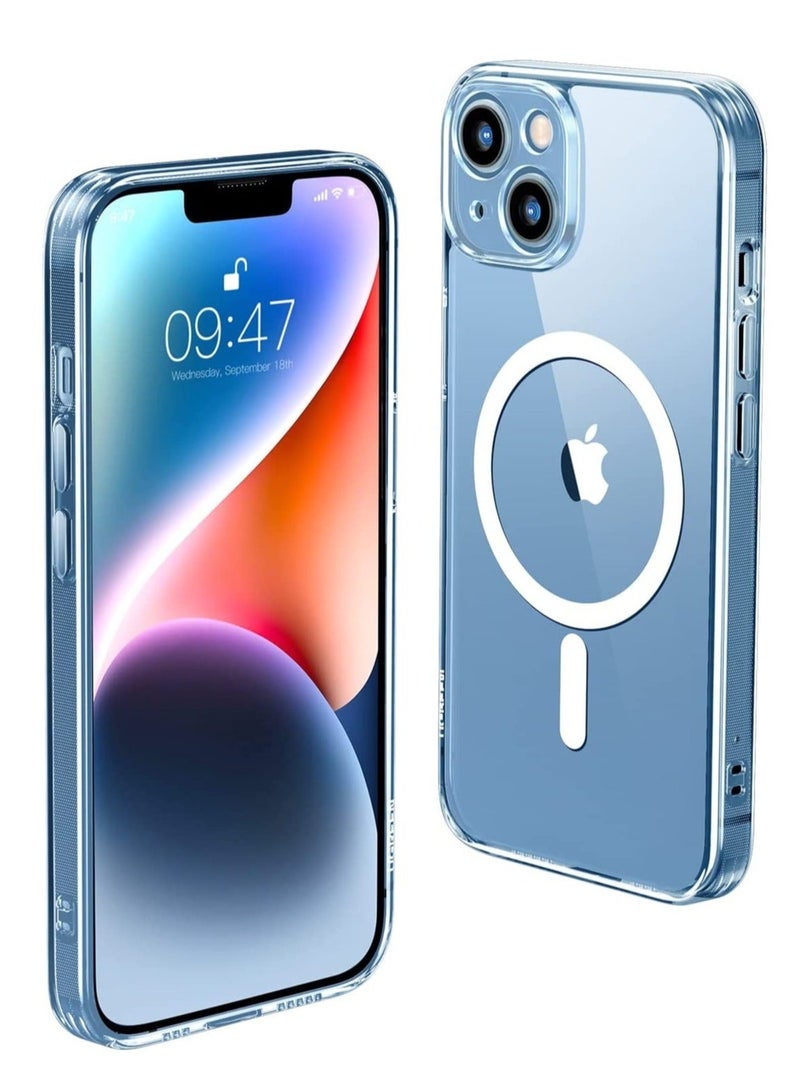 MUNTAQI iPhone 14 Plus Case with Magsafe Magnetic Wireless Charging Compatible Transparent Cover Clear - Image 1
