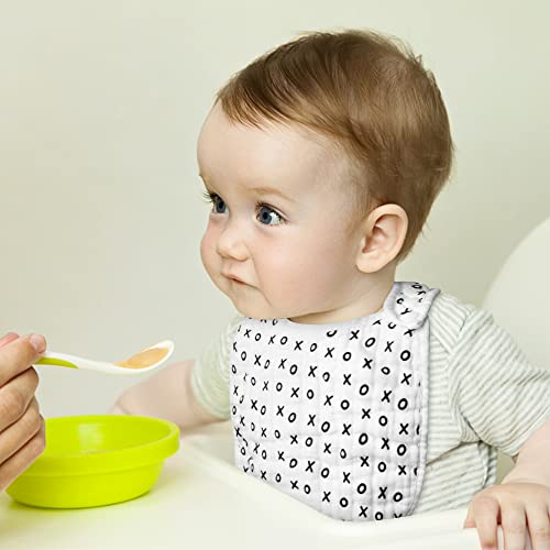 Zainpe 6Pcs Snap Muslin Cotton Bibs for Baby Love Heart Milk Letter Pattern Bib with 6 Absorbent Soft Layers, Machine Washable Burp Cloths for Infants Newborns Toddlers Drooling Feeding and Teething - Image 4