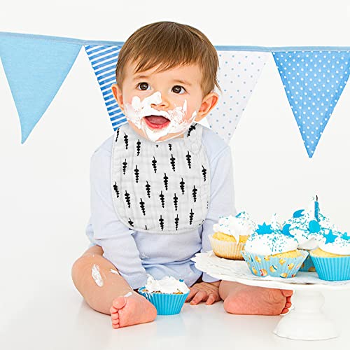 Zainpe 6Pcs Snap Muslin Cotton Bibs for Baby Love Heart Milk Letter Pattern Bib with 6 Absorbent Soft Layers, Machine Washable Burp Cloths for Infants Newborns Toddlers Drooling Feeding and Teething - Image 5
