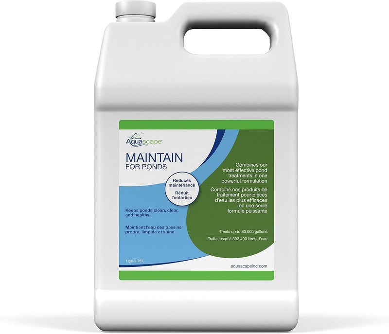 Aquascape MAINTAIN Water Treatment for Koi and Fish Ponds Easy To Use Powerful Blend of Beneficial Bacteria Phosphate Binder Flocculent and Detoxifier 1 gallon  378 L  96060 - Image 1