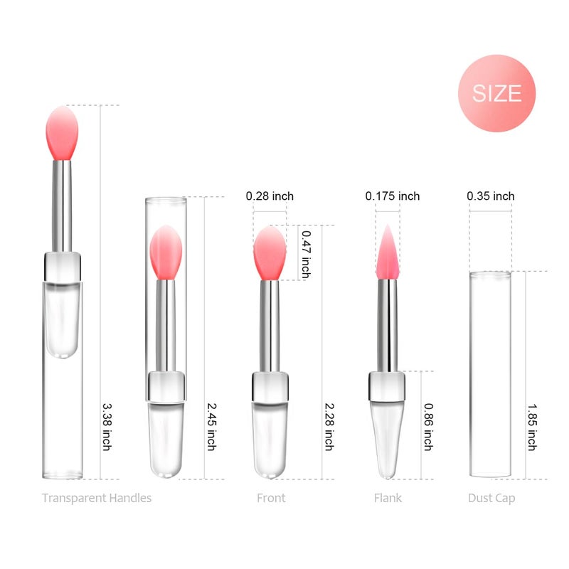 ROFROX Silicone Lip Brushes Tool, Lipstick Applicator Brushes with Caps for Makeup Beauty Brushes, Eyeshadow Lip Brush for Applying Mask Oil, Lipstick Lip Gloss, 8pcs/box Multi-colored - Image 3