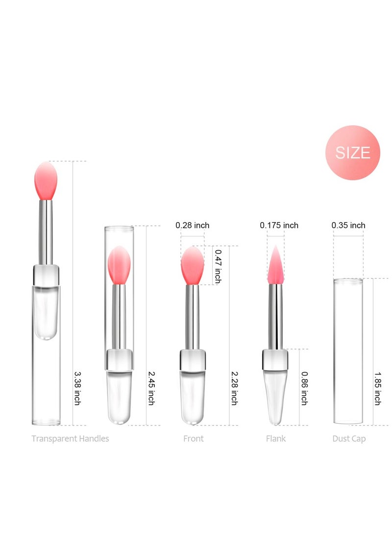 ROFROX Silicone Lip Brushes Tool, Lipstick Applicator Brushes with Caps for Makeup Beauty Brushes, Eyeshadow Lip Brush for Applying Mask Oil, Lipstick Lip Gloss, 8pcs/box Multi-colored - Image 2