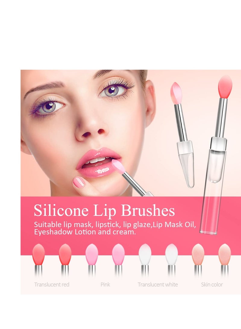 ROFROX Silicone Lip Brushes Tool, Lipstick Applicator Brushes with Caps for Makeup Beauty Brushes, Eyeshadow Lip Brush for Applying Mask Oil, Lipstick Lip Gloss, 8pcs/box Multi-colored - Image 3