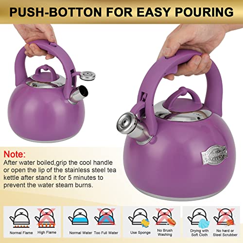 LUXGRACE Tea Kettle for Stovetop, Food Grade Stainless Steel Water Kettle, Tea Pot for Home & Kitchen, 3.1 Quart - Image 4