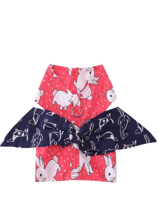 Lulala Dog Harness Dress for Dogs Summer Harness with Bow-Knot Set Girl Dog Clothes Apparel Pet Cat Skirt Costume Outfits Puppy Clothing Doggy One-Piece with D Ring Pet Clothes Cat Apparel(S,Pink) - Image 1