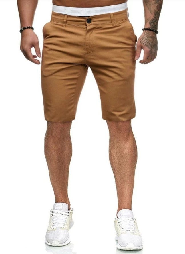Explosion Models 2025 Summer New Casual Shorts Mens European and American Style Slim Mens Color Shorts Special Yellow