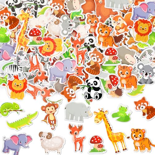 JULBEAR 300 Pieces Animals Foam Stickers Bulk SelfAdhesive Cartoon Forest Animals Reward Stickers for Arts Crafts Animals Forest Theme Party Favors Decoration Home Classroom Teaching DIY Supplies - Image 1