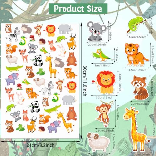 JULBEAR 300 Pieces Animals Foam Stickers Bulk SelfAdhesive Cartoon Forest Animals Reward Stickers for Arts Crafts Animals Forest Theme Party Favors Decoration Home Classroom Teaching DIY Supplies - Image 5