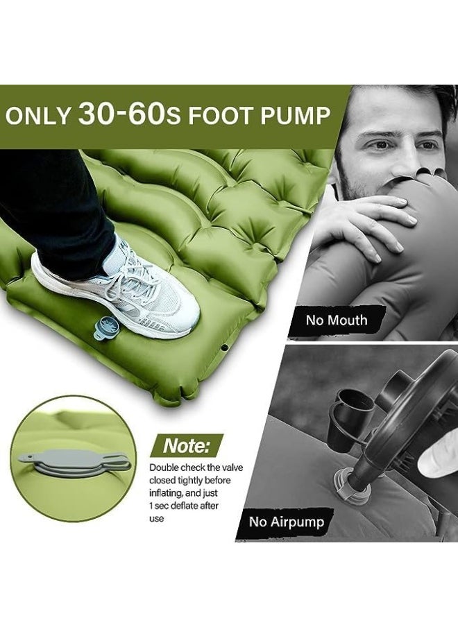 Gonice Camping Sleeping Pad, Ultralight Inflatable Sleeping Mat with Built-in Foot Pump & Pillow, Compact Camping Air Mattress for Camping, Backpacking, Hiking, Tent  - Image 3