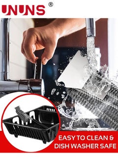 UNUNS Grill Cleaning Brush,2-In-1 Grill Brush And Scraper,BBQ Brush For Grill,Safe Wire Scrubber,Universal Fit BBQ Cleaner Accessories,Barbecue Triple Scrubbers Cleaning Brush For Charcoal Grilling Grates  - Image 4