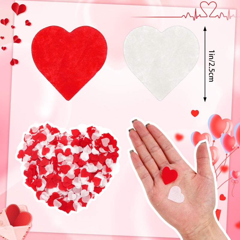 Whaline 6000 Pieces Valentine's Day Paper Confetti Red Heart Tissue Confetti Party Table Decorations for Balloon, Wedding, Holiday, Birthday - Image 2