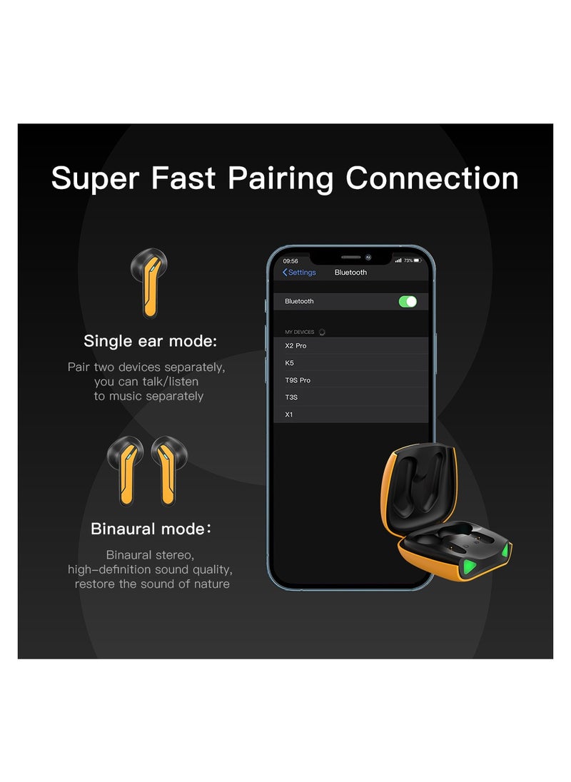 Kumi - X2 Pro TWS Gaming Bluetooth Earphone V5.1 IPX5 Waterproof Wireless Headset Touch Key Control Earbuds Bluetooth Headphones - Image 1