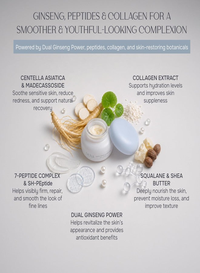 NUNA Ginseng Heritage Collagen Cream - Rich Face Cream with Fermented Ginseng and 8 Peptide Forms, Centella Asiatica and Hydrolized Collagen, 1.01 fl oz - Image 3