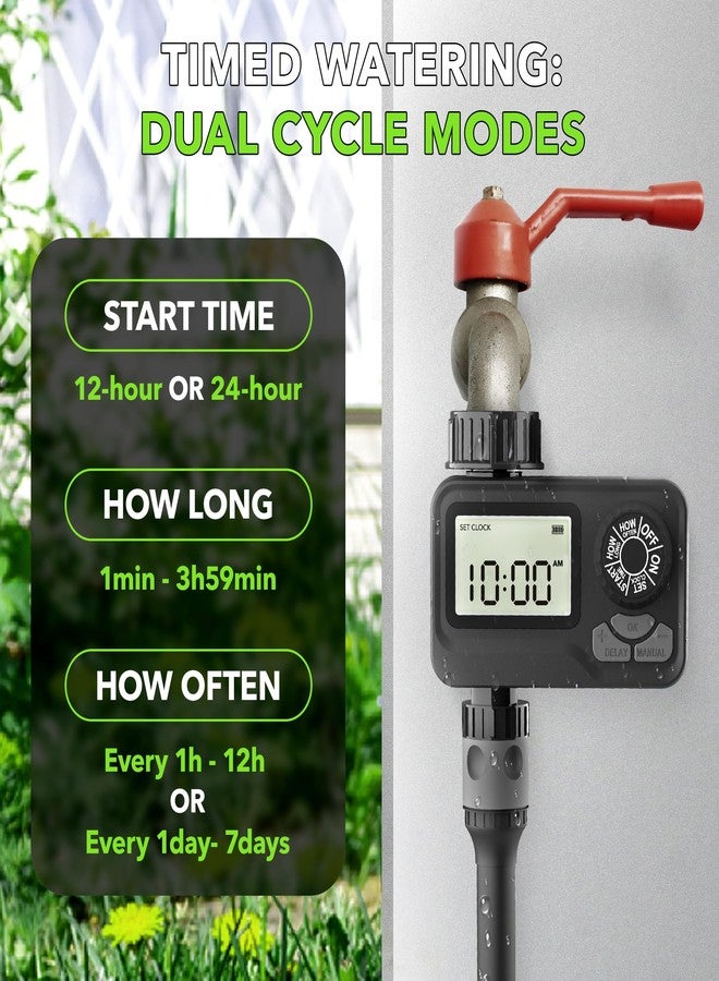 BN-LINK BN LINK Programmable Sprinkler Timer with Rain Delay - Waterproof Digital Water Timer for Garden Hoses, Manual & Automatic Irrigation System, 1 Outlet - Image 2