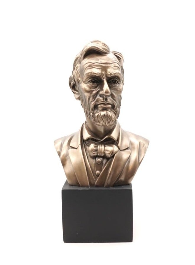 RUSTIX Abraham Lincoln Bust Statue | 9" Tall Hand-Painted Resin Sculpture | 16th U.S. President Figurine | American Presidents Collectible | Civil War Memorabilia | Presidential Desk Décor - Image 1