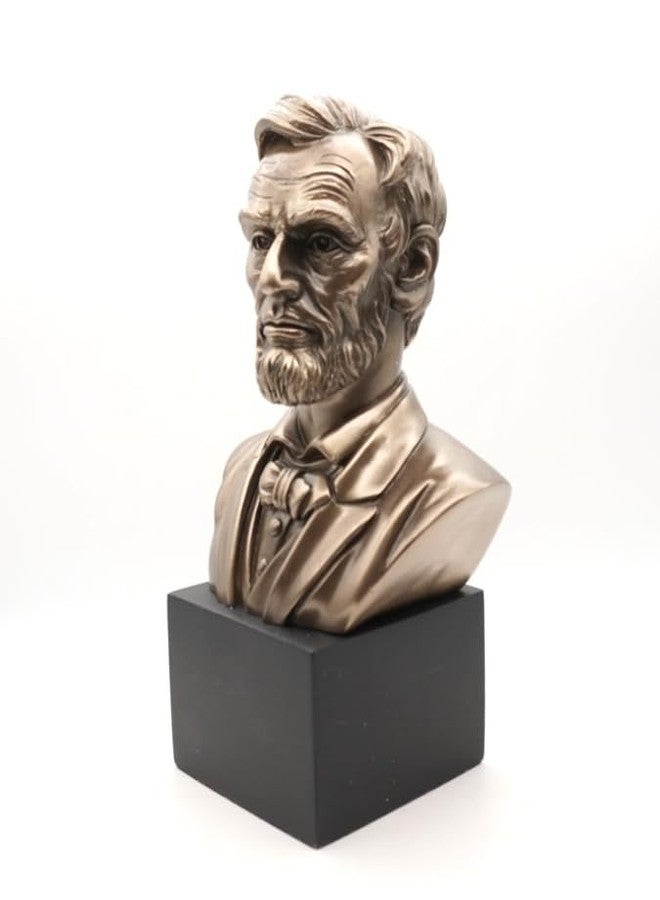 RUSTIX Abraham Lincoln Bust Statue | 9" Tall Hand-Painted Resin Sculpture | 16th U.S. President Figurine | American Presidents Collectible | Civil War Memorabilia | Presidential Desk Décor - Image 2