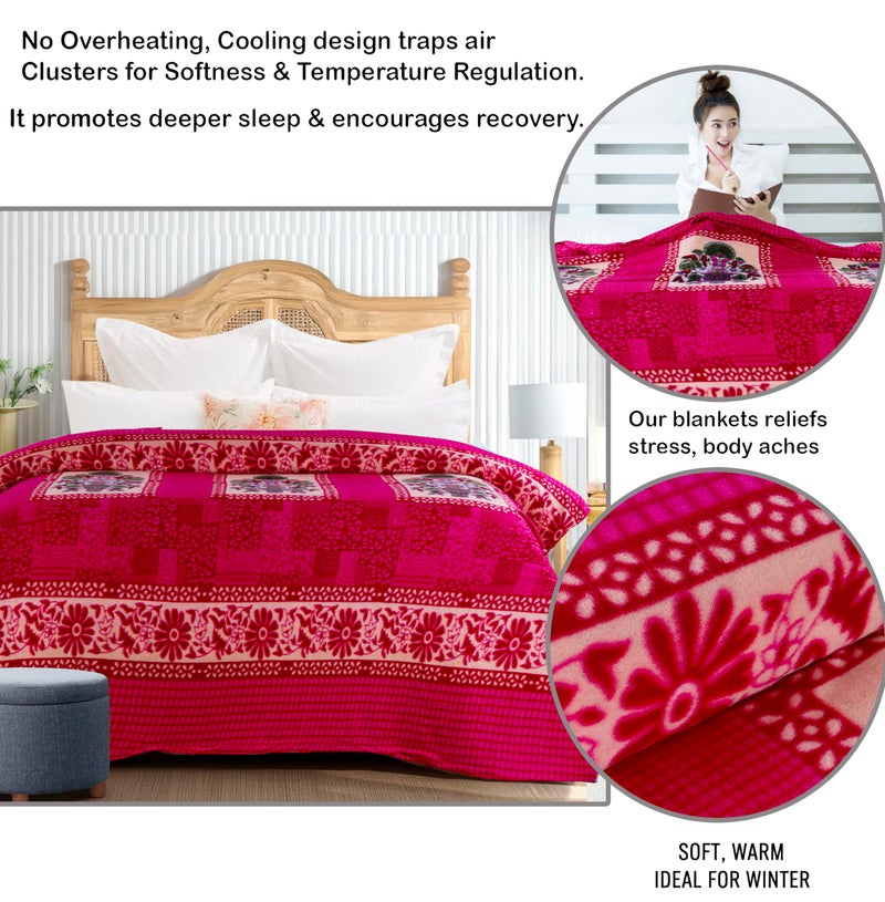 CHANDRAVATI Fleece|| Quilt Cover/Duvet Cover/Rajai Cover/Blanket Cover for Winters (GC-Pink, 60x90) - Image 2