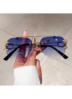 2024 Sunglasses Women Luxury Rimless Retro Fashion Sunglasses Lunette Oversized Shades De Soleil Femme Gafas De Sol Mujer Lentes-Lenses Color:D-Frame Color:As the picture