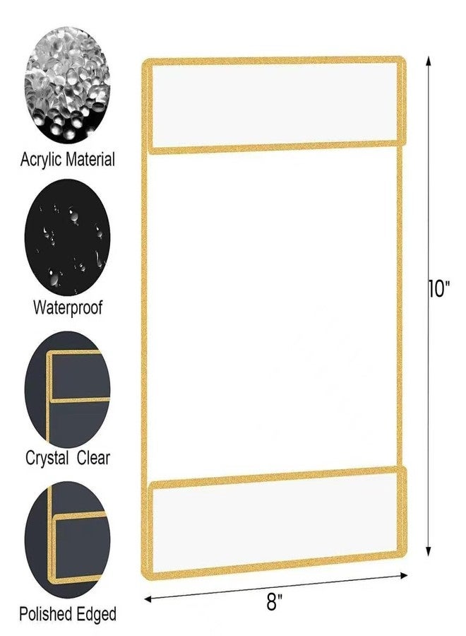 Bolidery Acrylic Picture Frames 8x10 Set of 6,Gold Photo Frames Collage Wall Decor,No Drilling 8x10 Floating Hanging Picture Frames for Home, School, Office - Gold Color - Image 4