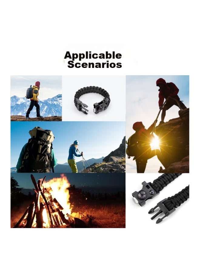 Suncojia Outdoor Multifunctional Bracelet, Survival Whistle, Fire Starter, Bracelet, Cord, Climbing Rope, Compass, Fire Stick - Image 5
