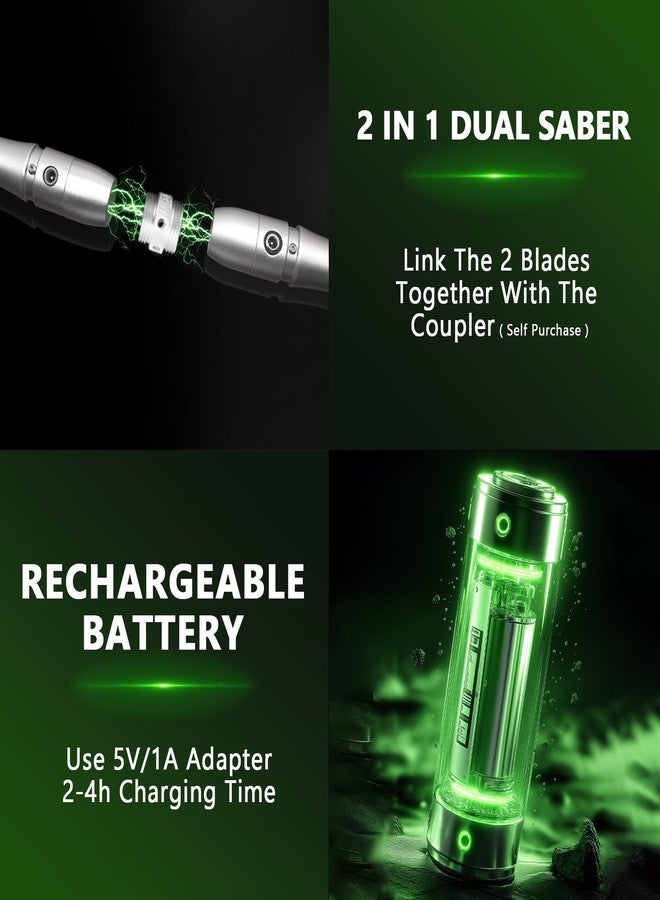 YDDSABER Dueling Lightsaber,Detachable Metal Hilt, Light Saber-38.2 Inch,4 Modes & Sounds,FOC, Swing,Blaster,Cosplay,Birthday Gift for Adults,Kids,Teens(Yoda-Green) - Image 2