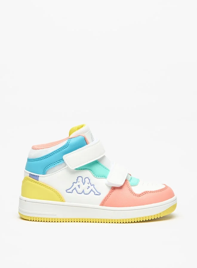 Kappa Girls' Panelled High Top Sneakers with Hook and Loop Closure