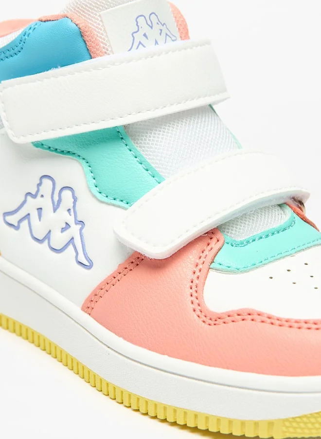 Kappa Girls' Panelled High Top Sneakers with Hook and Loop Closure