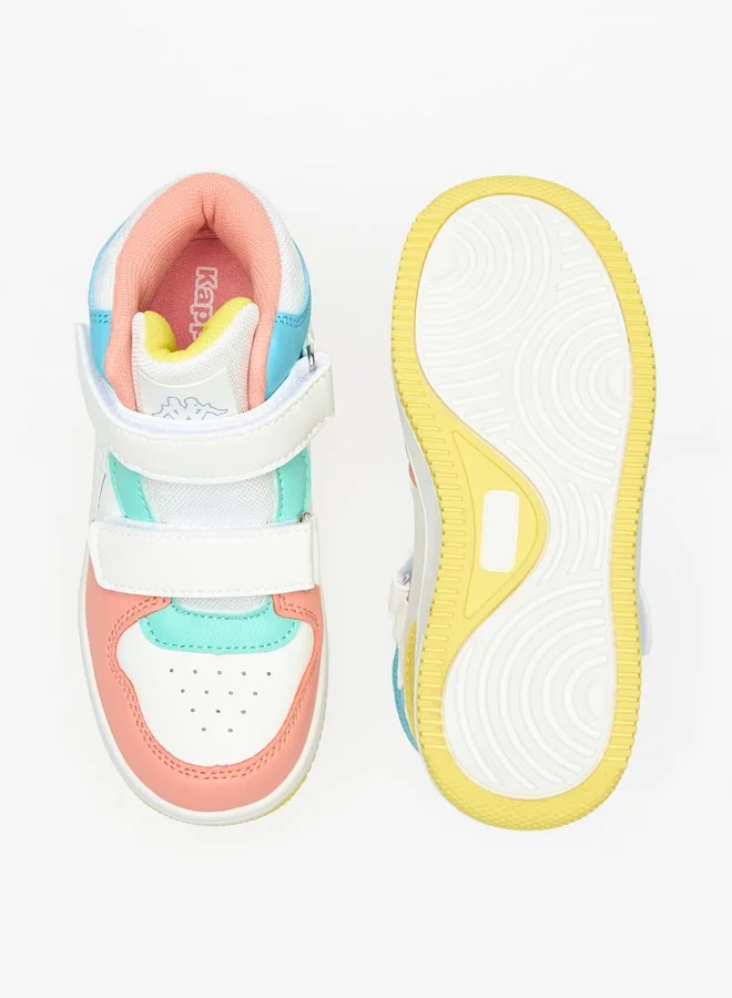 Kappa Girls' Panelled High Top Sneakers with Hook and Loop Closure